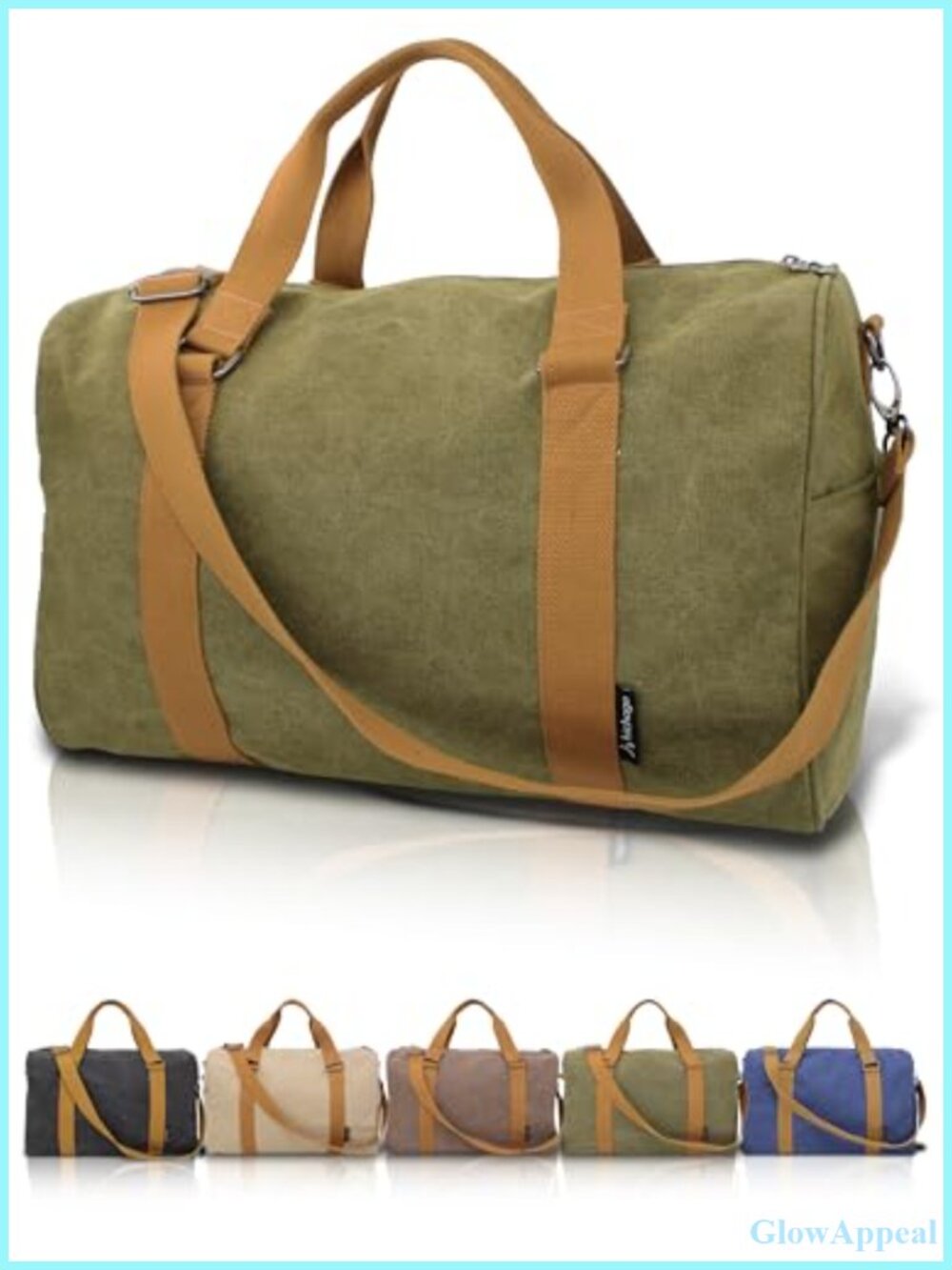 Japan Design Canvas Travel Duffel Bag 40L Carry-On Weekender